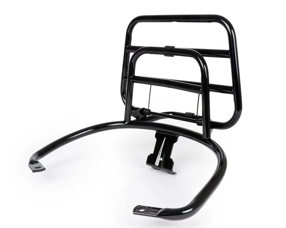 MOTONOSTRA Gepäckträger schwarz glanz klappbar hinten kompatibel Vespa GT GTL GTV GTS Super GT60 125 200 250 300