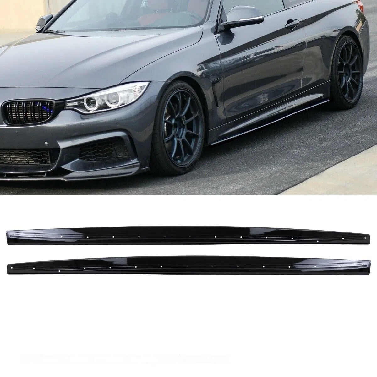 DM Autoteile 2-91678 Sport-Performance Seitenschweller Ansatz hochglanz schwarz kompatibel für BMW 4er F32 F33 F36 M-Paket