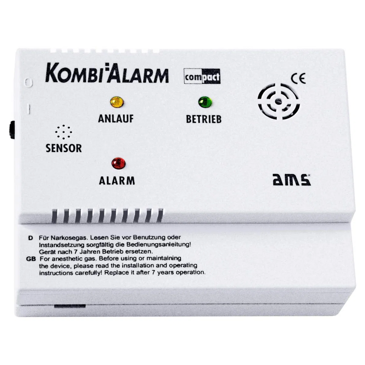 AMS Kombialarm COMPACT Alarmgerät Gas Narkosegas LKW-Fahrerkabinen Warner Sensor