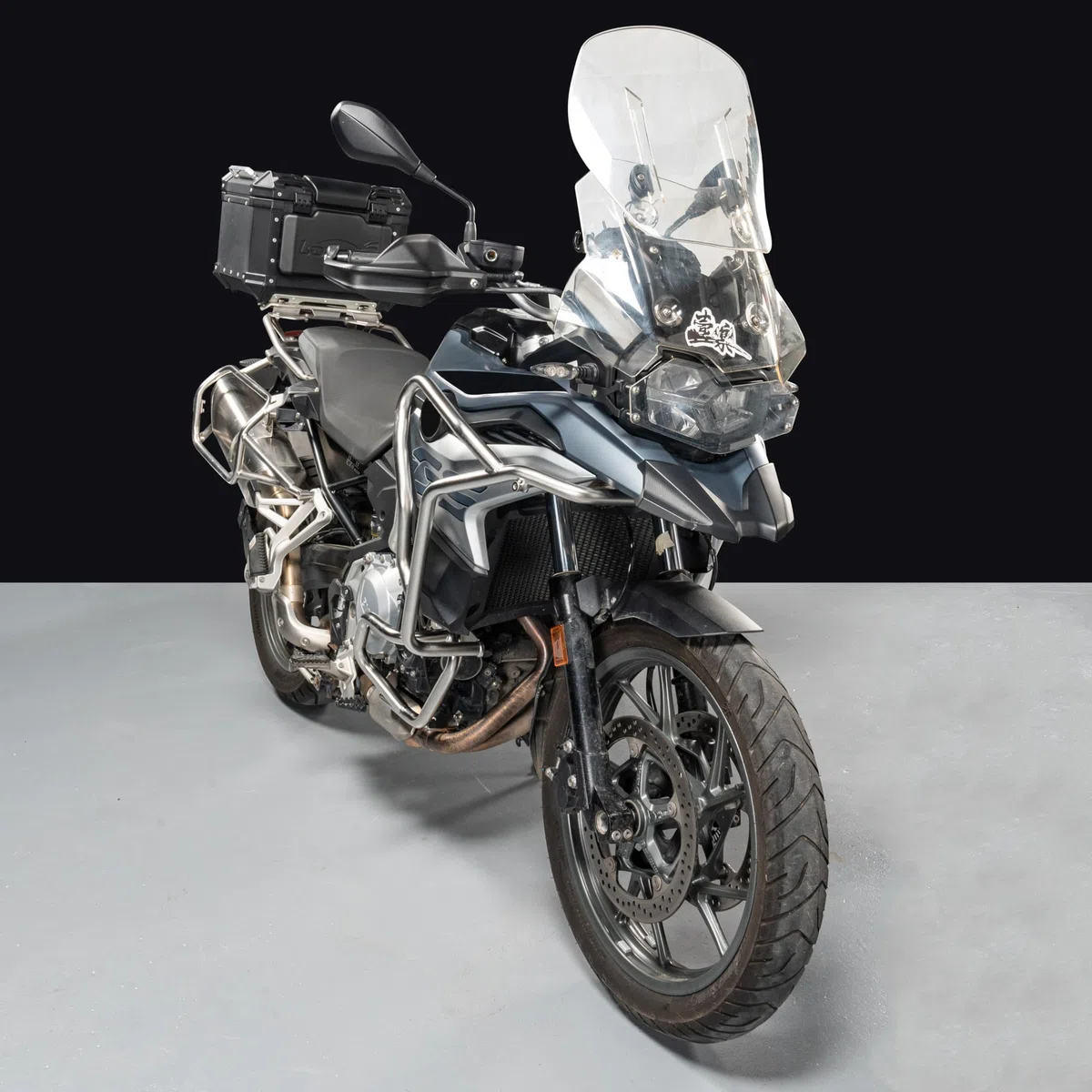Motorrad Sturzbügel Motorschutz für F750GS F850GS 2018-2023 F800GS 2024 2025 F 750 800 850 GS Sturzschutz Stoßfänger Seitenrahmen Fallschutz (Schwarz – Oben)