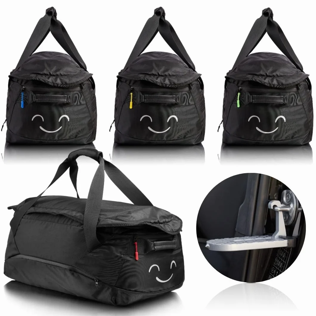 Dachbox 4er Taschen Set mit Trittstufe für einfaches Be- und Entladen und Identifikationsmarker/Duffel Bag/dachbox Taschen/Tasche