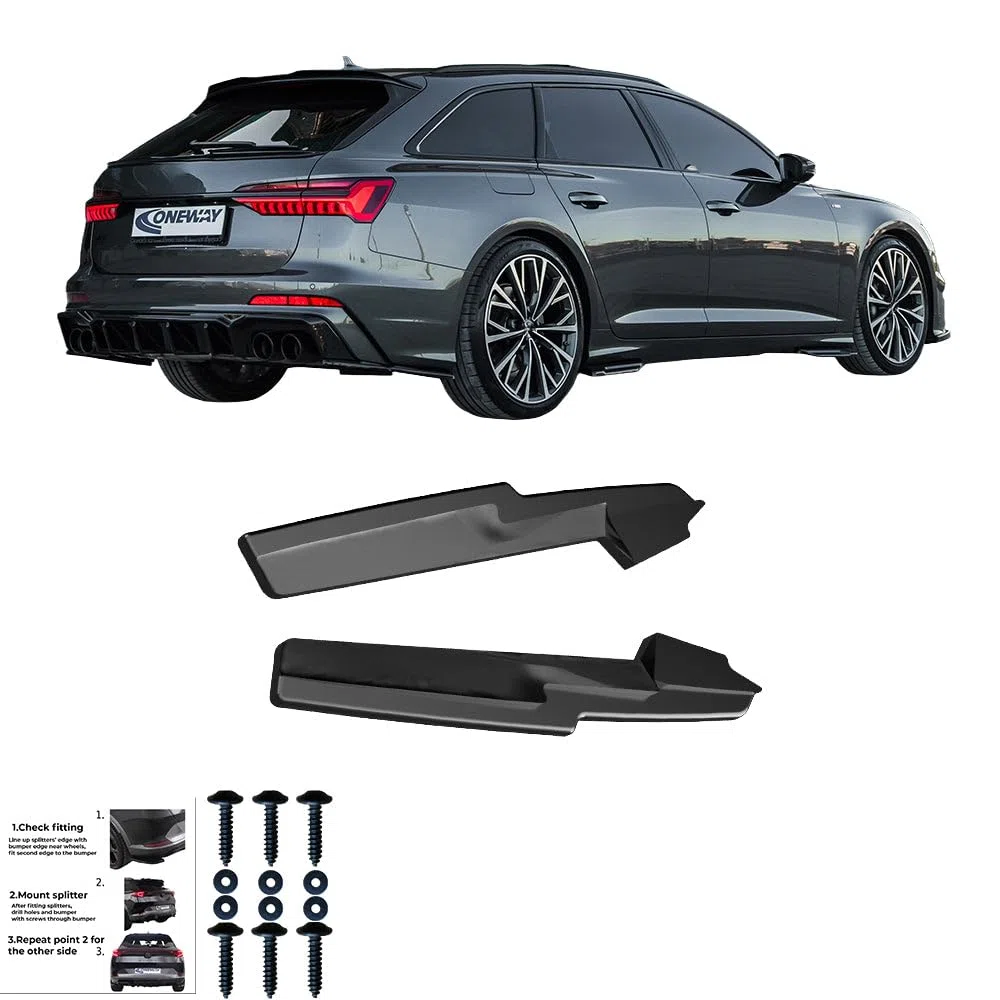 Hinten Splitter kompatibel mit Audi S6 C8 Limousine–Avant 2019+