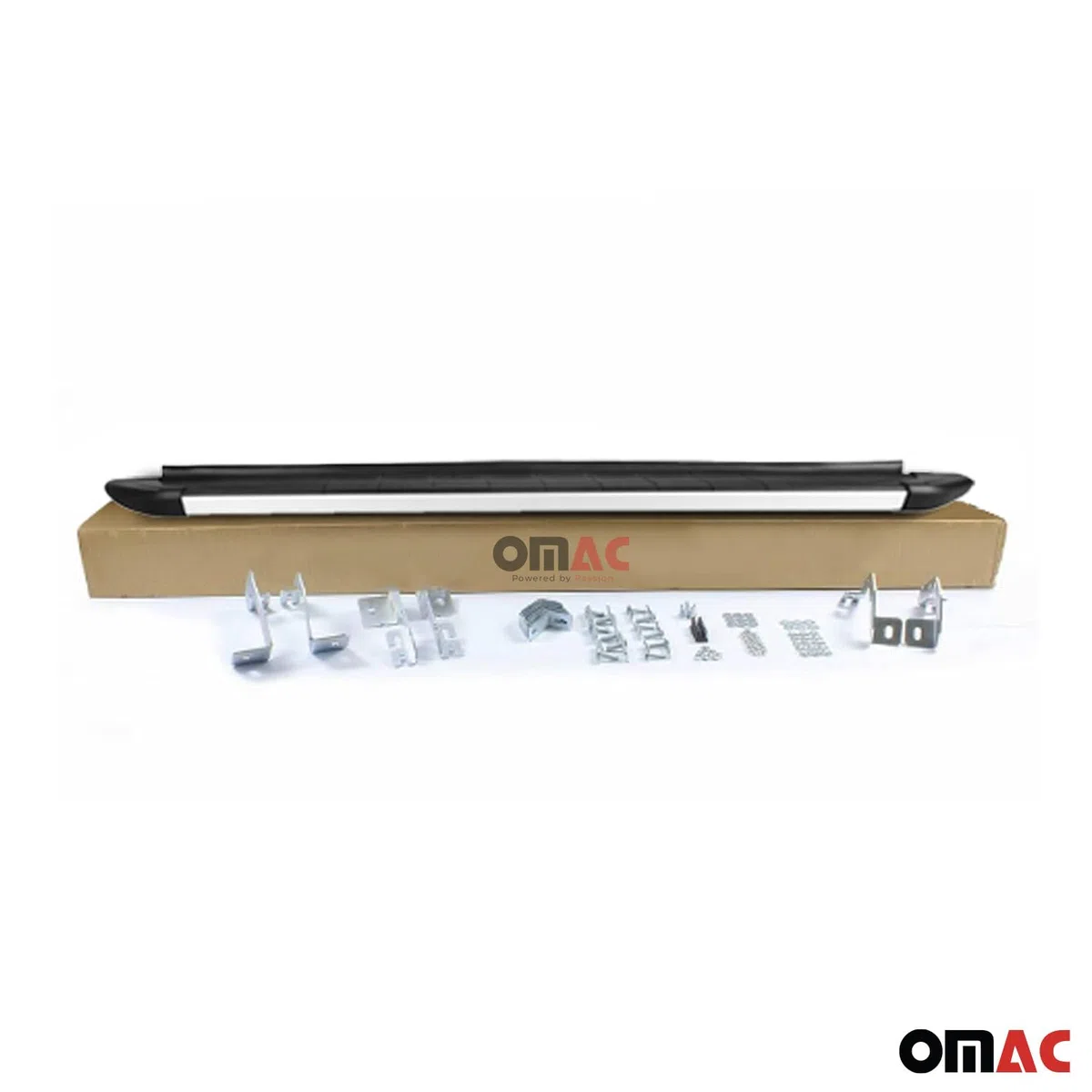 OMAC Trittbretter Seitenschweller kompatibel mit FIAT Ducato 2006-2026 L2 Aluminium Schwarz Grau