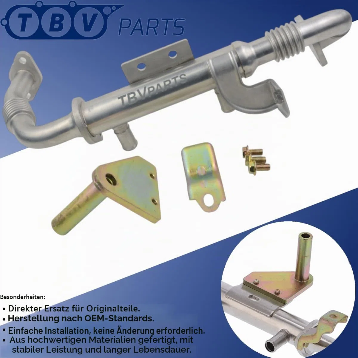 EGR Kuehler fuer Abgasrueckfuehrung, praezise Passform, dichte Verbindung, ersetzt OE 14735MB41A 7485112898 5001870059 14735MB40A 284164X750, montagefreundlich, fuer F24M F24W 2.5