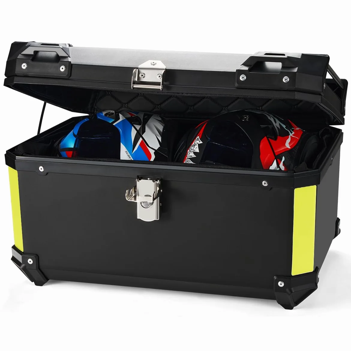 MOCOERL Motorradkoffer Topcase schwarz große Kapazität -Wasserdicht ABS Plastik Top Case Gepäckträger Koffer Motorrad Box-Universelle Befestigungshalterung (60L)