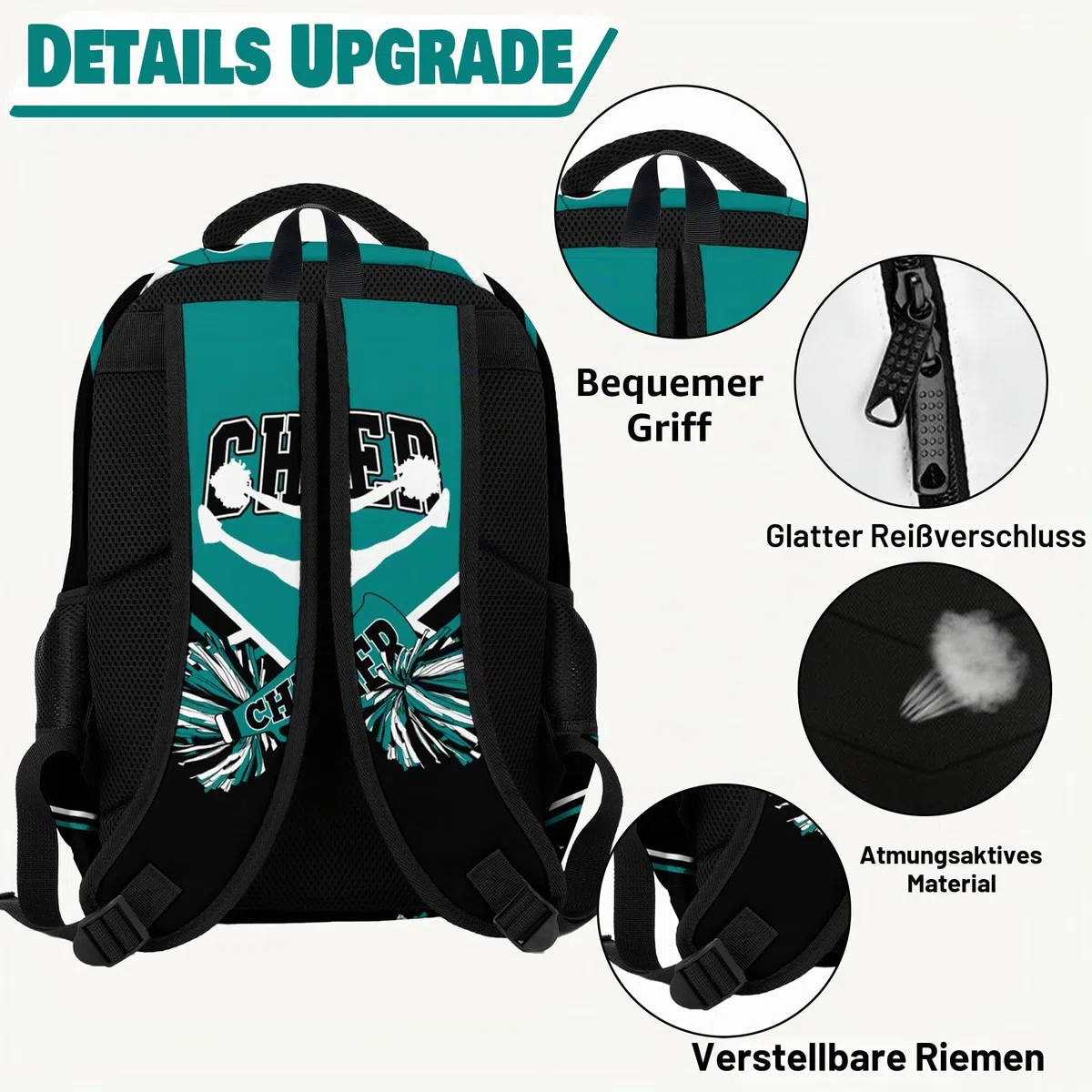Cheerleader Rucksack mit Cheer Pin Gurt für Cheerleading Geschenke Teamfrauen