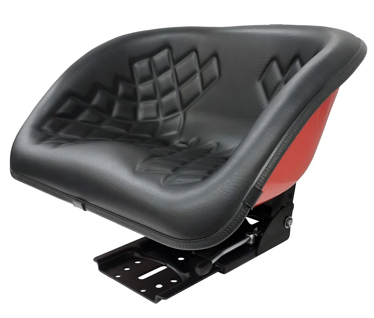 Schalensitz mit Federung Metall Rot Polster SW