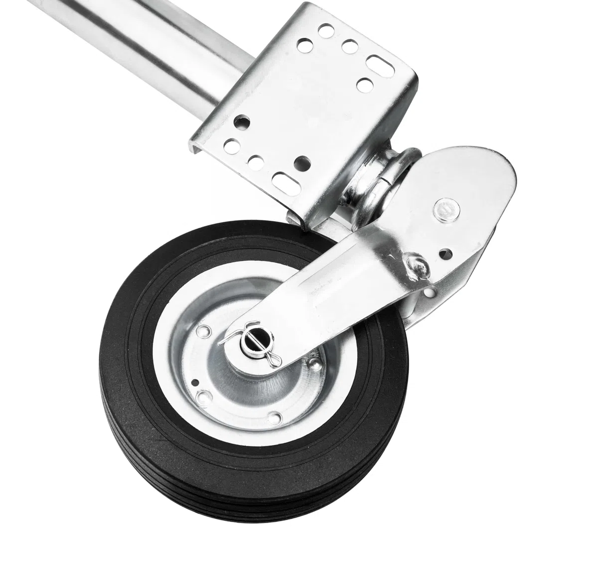 Anhänger Stützrad Automatik 60 mm klappbar Stützlast 400 kg mit Montiersatz Hochleistungs Stützrad für Trailer und PKW Anhänger