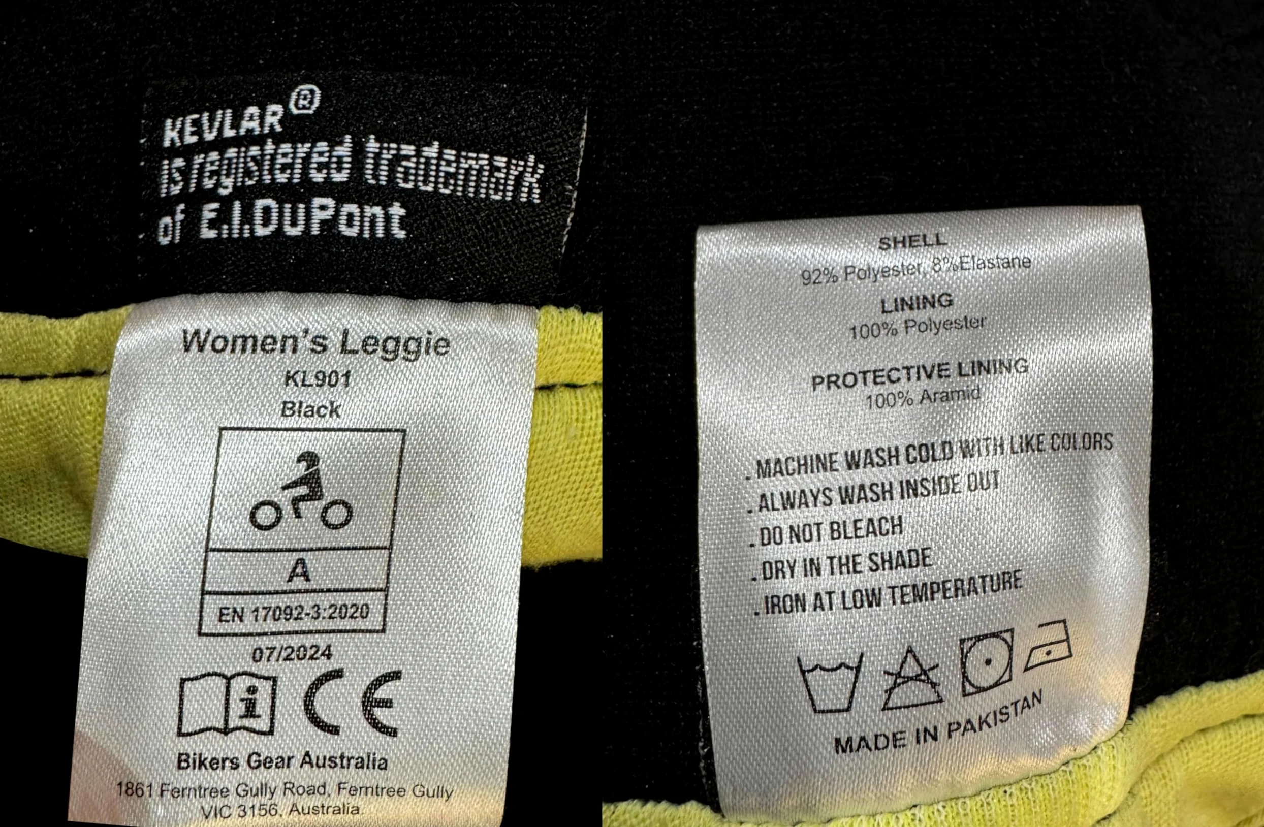 Bikers Gear Australia Damen Motorrad-Leggings mit Kevlar gefüttert, mit abnehmbarer CE-Protektoren.