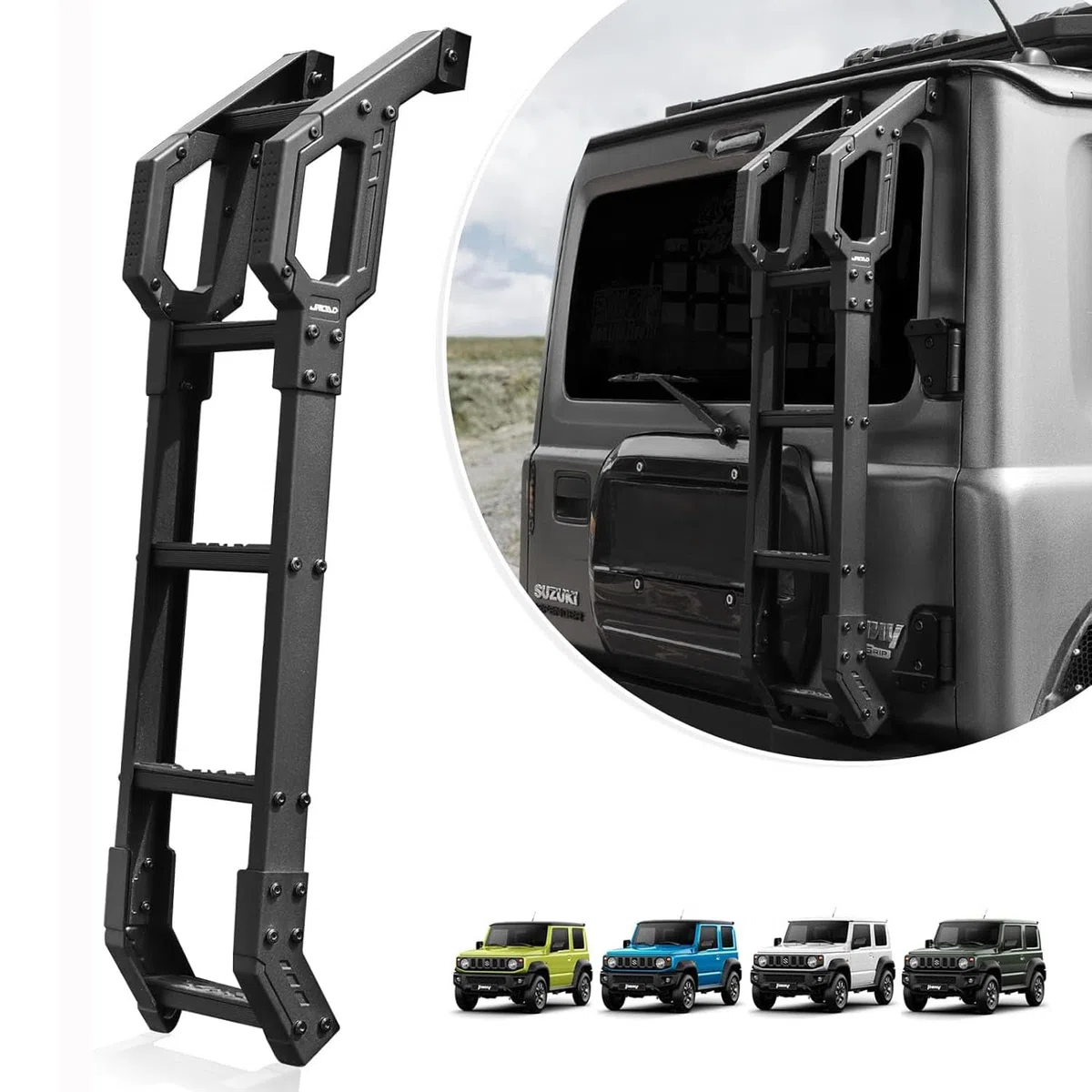 Archaic Heckklappenleiter für Suzuki Jimny Sierra JB64 JB74 2018–2024, Heckleiter, Geländeleiter für Jimny gl,Leichte Leiter aus Aluminiumlegierung, Heckleiter der Search-Serie