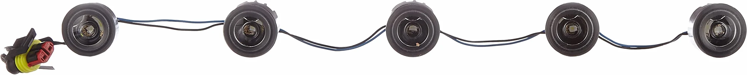 HELLA 2PT 177 696-701 LED-Tagfahrleuchtensatz - LEDayFlex - 12/24V - rund - Einbau - Lichtscheibenfarbe: glasklar - Kabel: 120mm - Fahrzeugfront - Satz