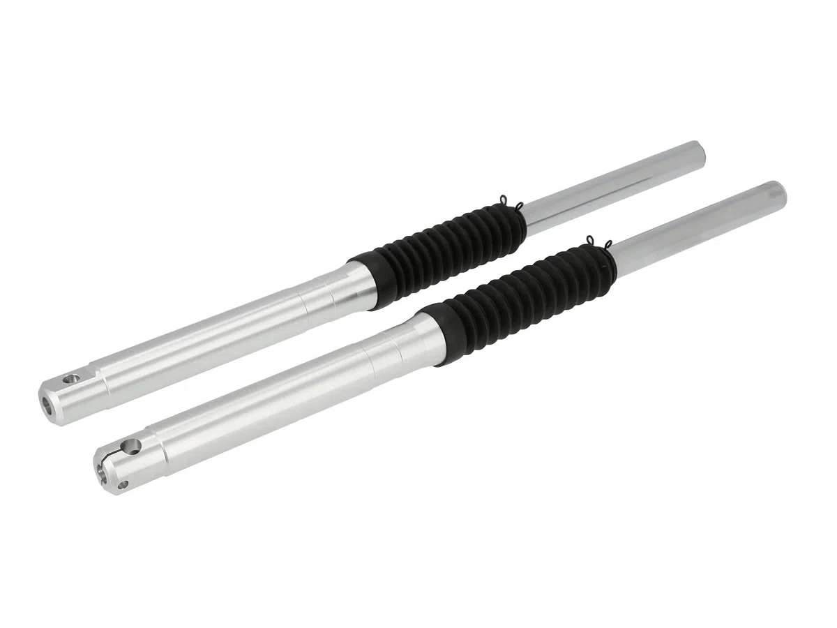 ZT-Tuning Set: ZT-Tuning Telegabel Silber, für Trommelbremse, hydraulische Dämpfung - für Simson S50, S51, S70, S53, S83