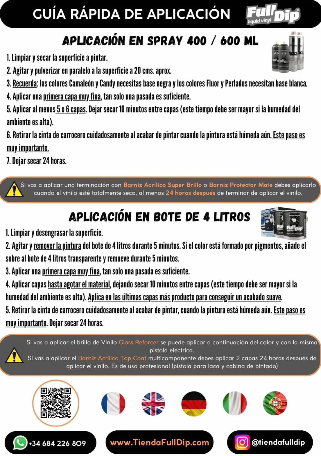 AutoFullCar Full Dip Flüssig-Vinylfarbenset, Format 4 Liter + elektrische Pistole, professionelles Finish und abnehmbar, einfache Anwendung, Autos, Motorräder (schwarz, urban)