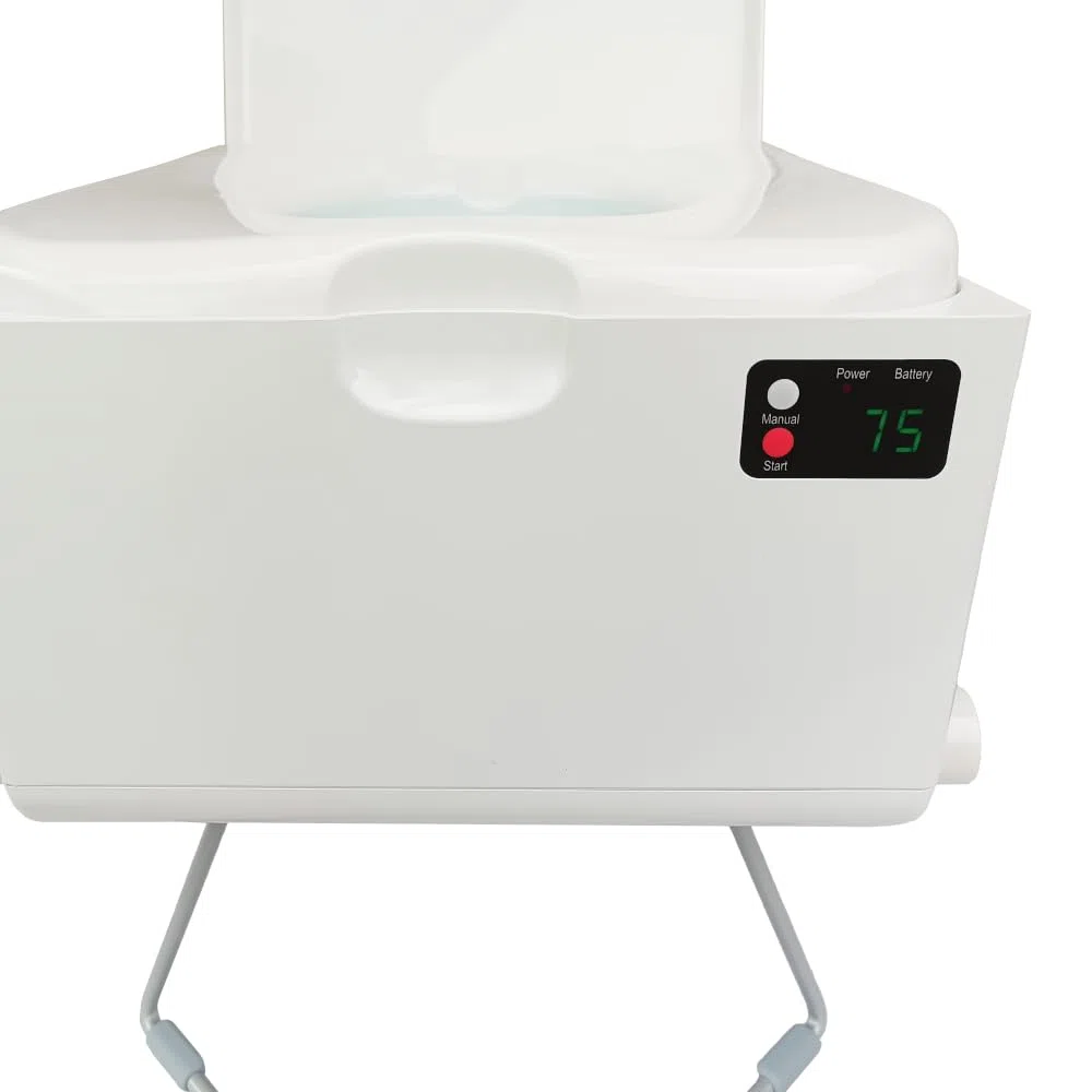 EVO Verschweißer-Toilette mobil mit Akku, Campingtoilette für Vans, Zelte und PKW (weiß)