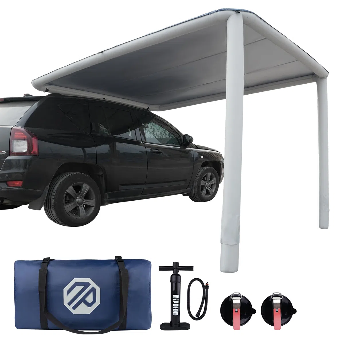 Niphean Auto Markise für SUV, Pickup & Van, 2-Min-Aufbau, Kein Dachträger Nötig, Aufblasbares Sonnensegel Wohnwagen 250 x 198 cm, Wasserdicht, UV50+, Windstabil Fahrzeug Markise