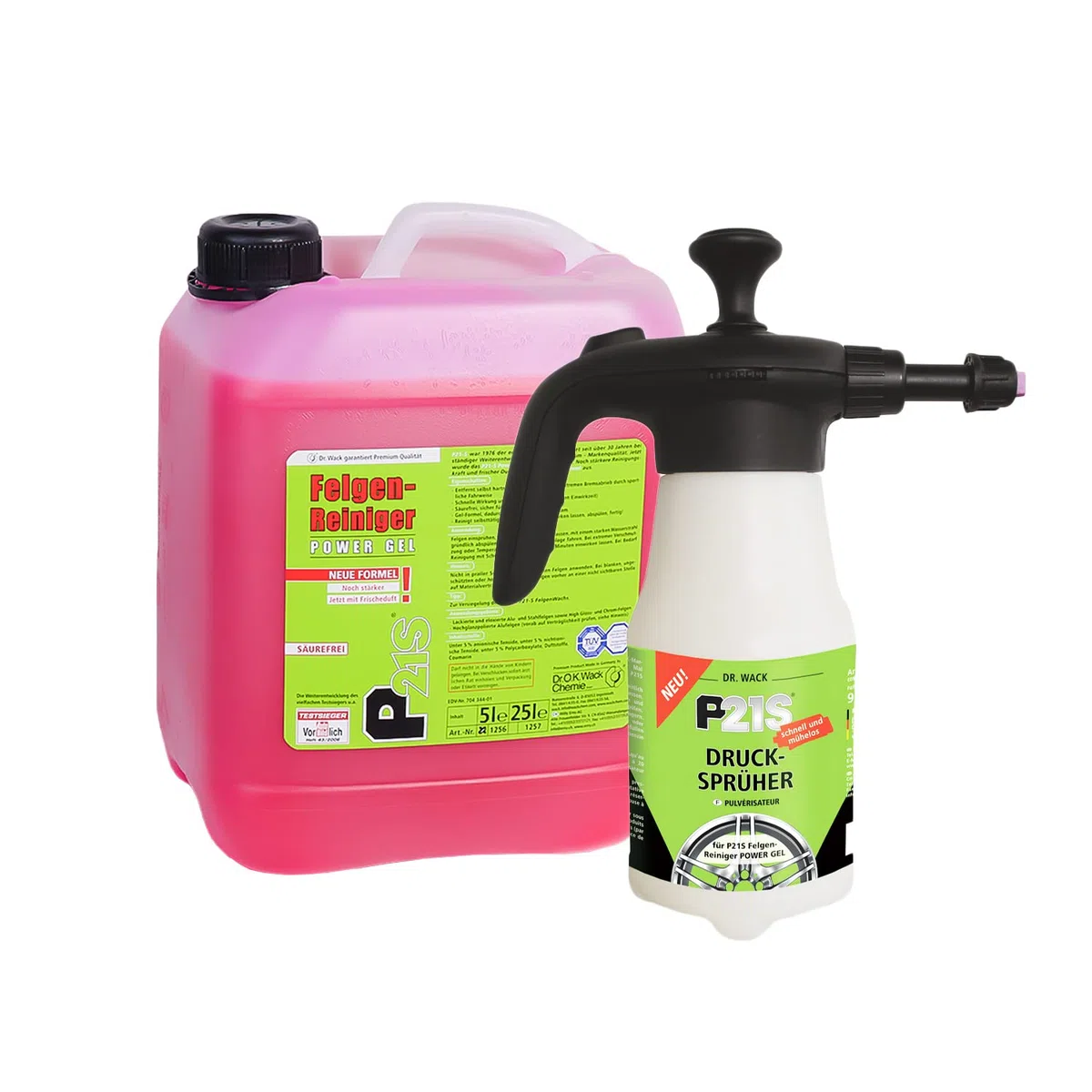 Dr. Wack Felgenreiniger Powergel P21S säurefrei 5l + Druckpumpzerstäuber Sprüh