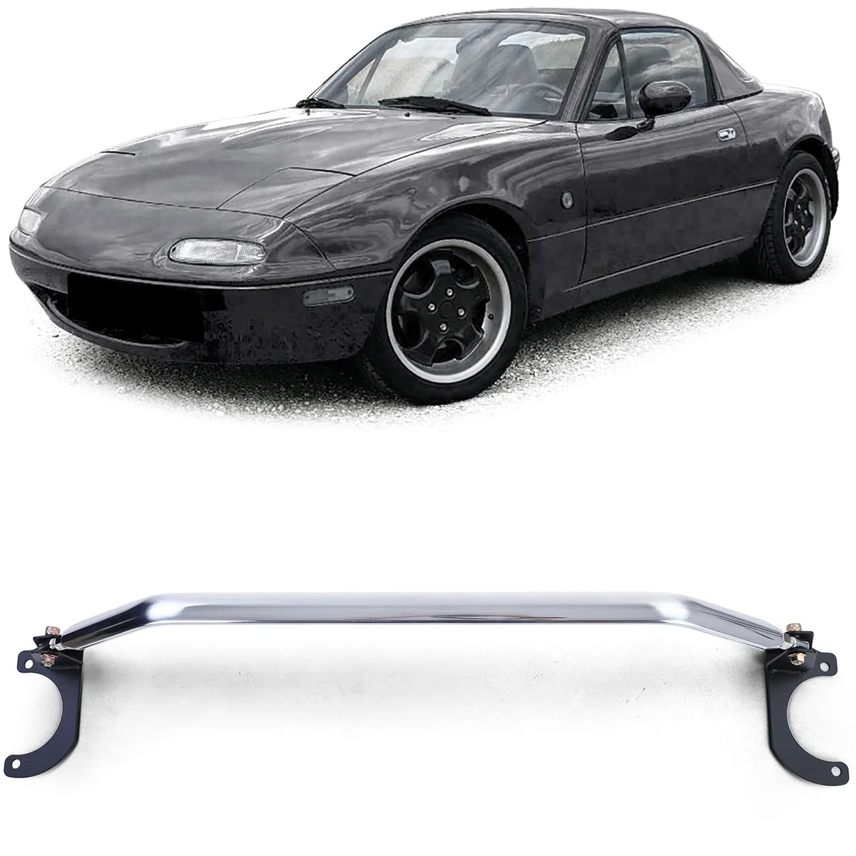 Aluminium Domstrebe vorne 3tlg verstellbar für Mazda MX-5 NA NB 1989-2000