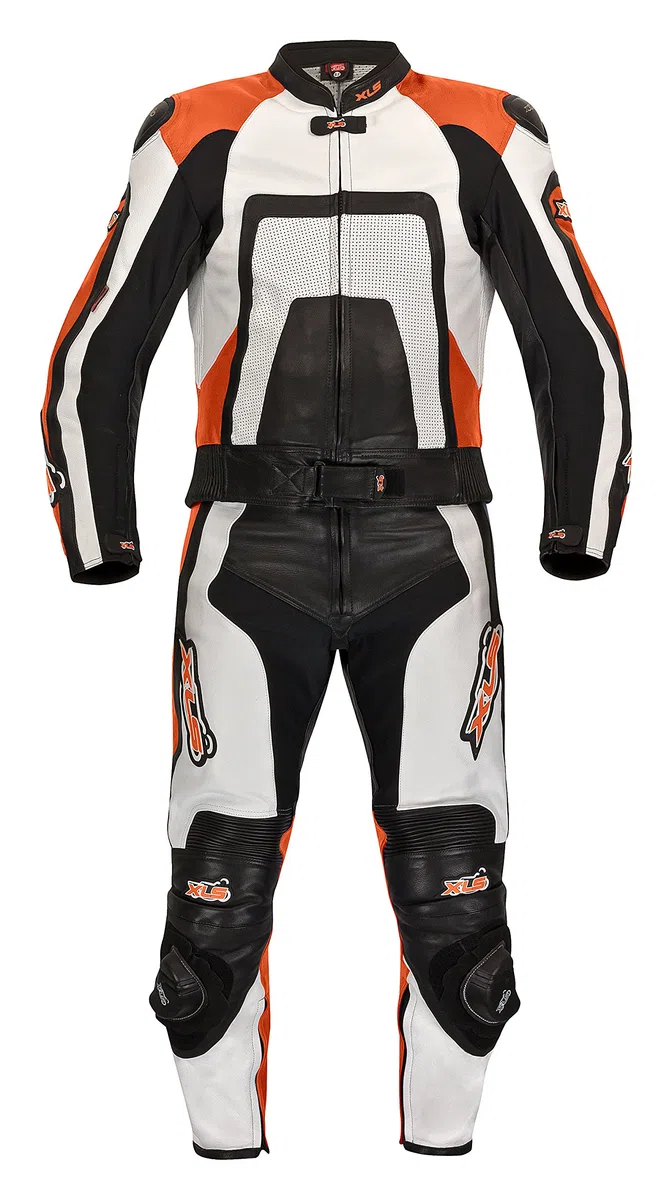 XLS Lederkombi Zweiteiler Orange Motorradkombi zweiteilig