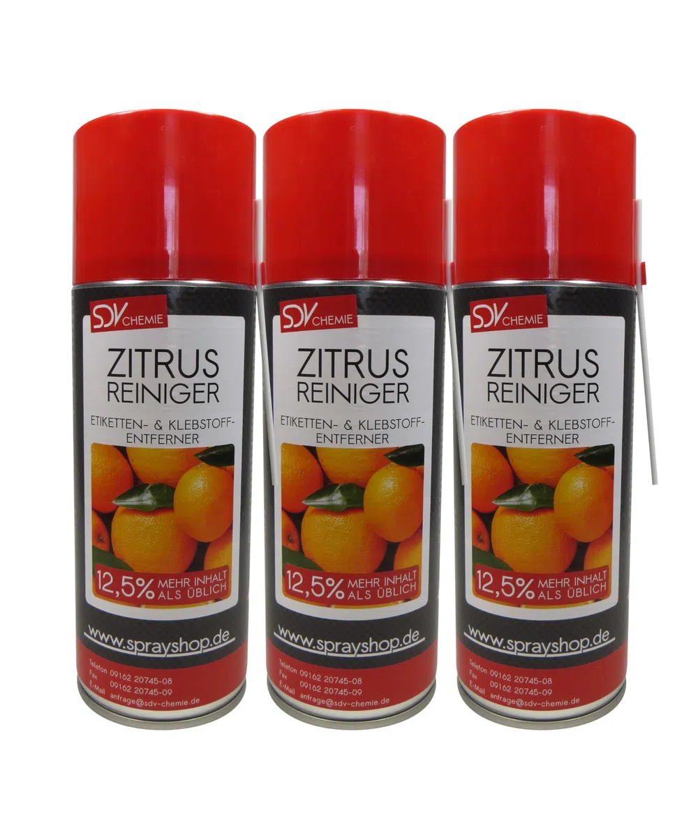 SDV Chemie Zitrusreiniger 3x 450ml Universalreiniger | Klebstoffreste, Teer, Nikotin Entferner