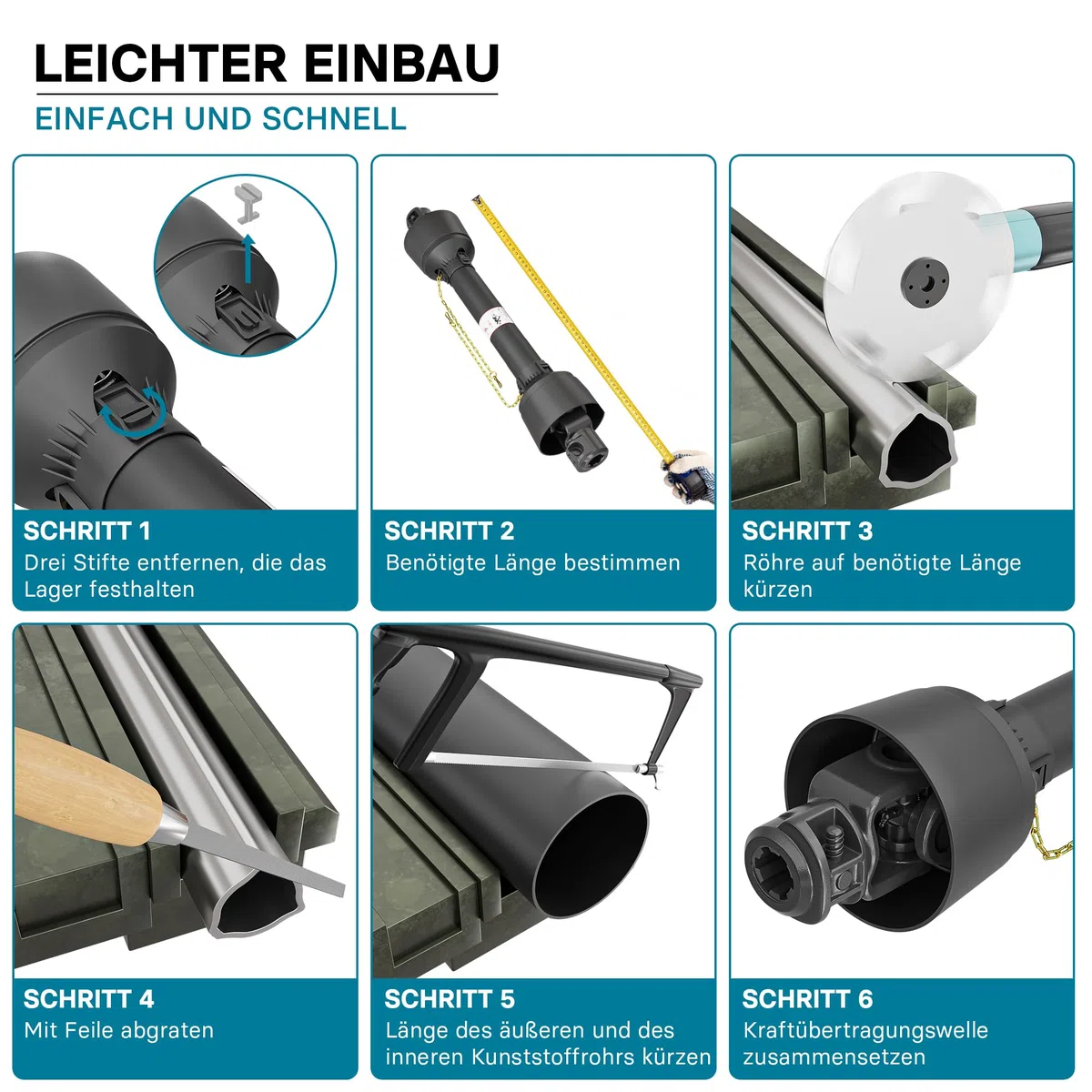Wiltec Zapfwelle T4 Gelenkwelle 850-935mm 460Nm 540U/min, PTO-Shaft, 40kW (55PS), 2X 1 3/8" 6 Zähne