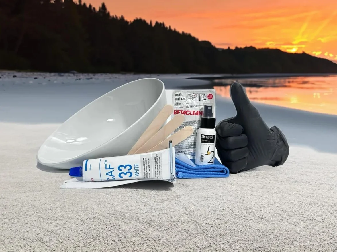 Porzellaneinsatz incl. Einbauset - passend für Thetford Toiletten im Wohnmobil Caravan Wohnwagen