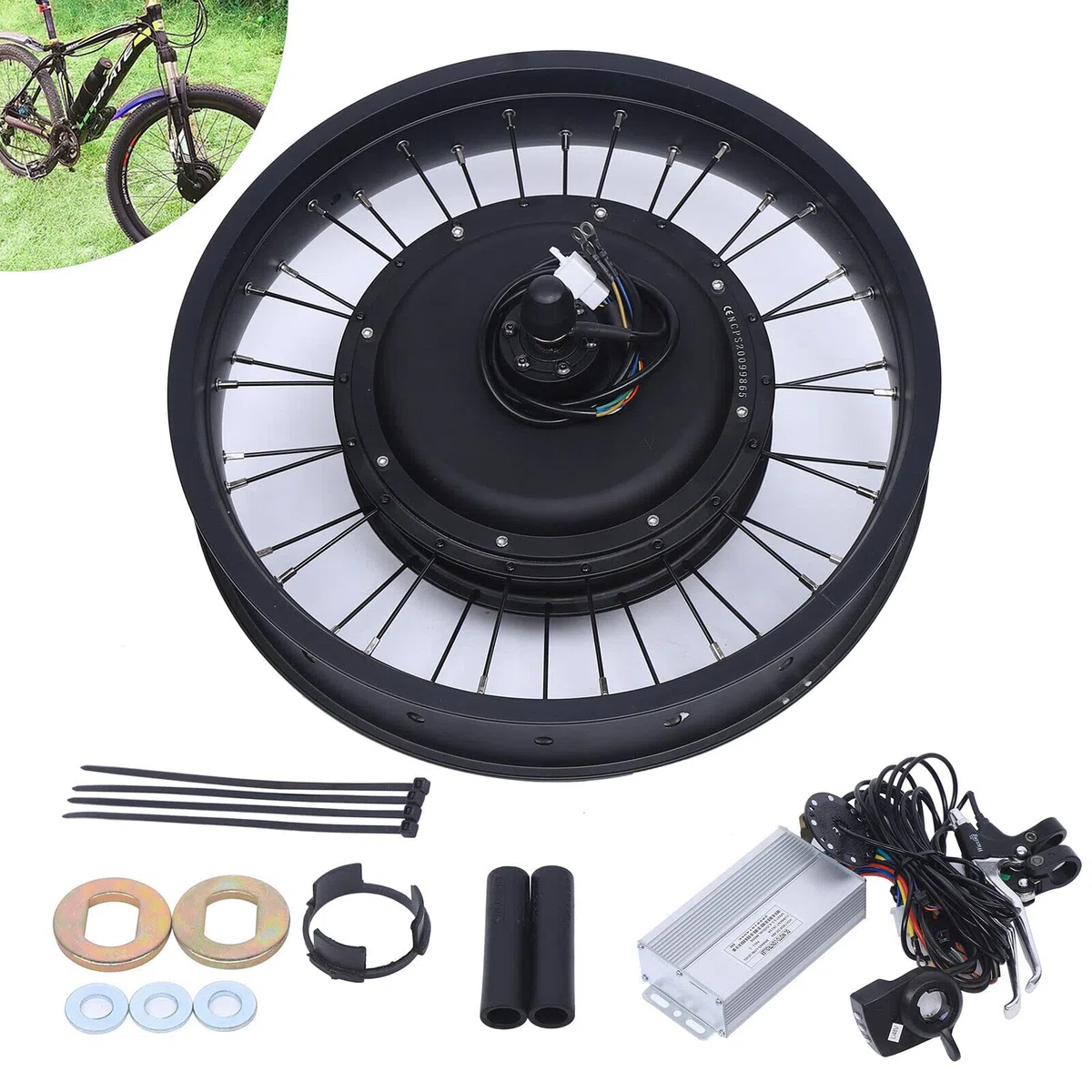 1000W 48V 20 Zoll Elektro-Fahrrad Kit Ebike Elektrofahrrad Umbausatz Hinterrad E-Bike Motor Umrüstsatz Kit Hinterradnabenmotor für Hinterrad