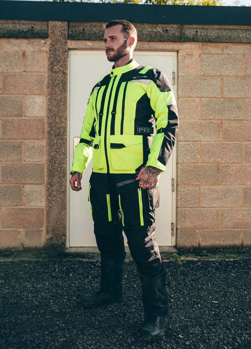 Texpeed Motorradhose Mit Protektoren Herren - Textil Wasserdicht Motorroller Motorrad Bikerin Mit Schutz Rüstung (EN 1621-1) - Sommer/Winter Schwarz - 4XL