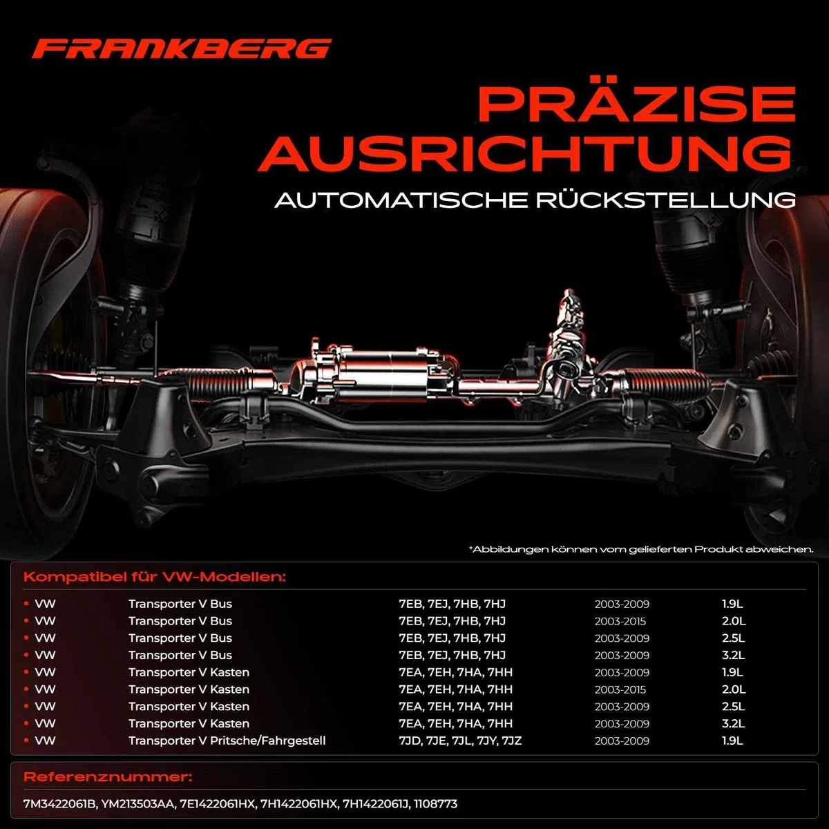 Frankberg Lenkgetriebe Servolenkgetriebe Hydraulisch für Linkslenker Kompatibel mit M.u.l.t.i.v.a.n VI SGF SGM SGN 2.0L 2015-2021 Transporter VI SFD SFE SFL SFZ 2.0L 2015-2021 Replace# 7H1422061J