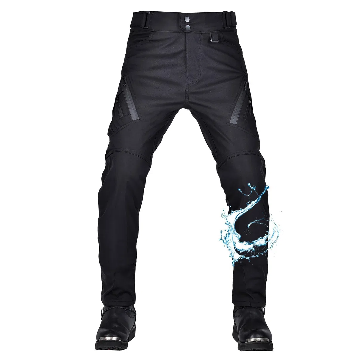 Motorradhose Herren mit herausnehmbaren Pads, wasserdichte Motorrad Hose Herren, Cargo Biker Hose für alle Jahreszeiten