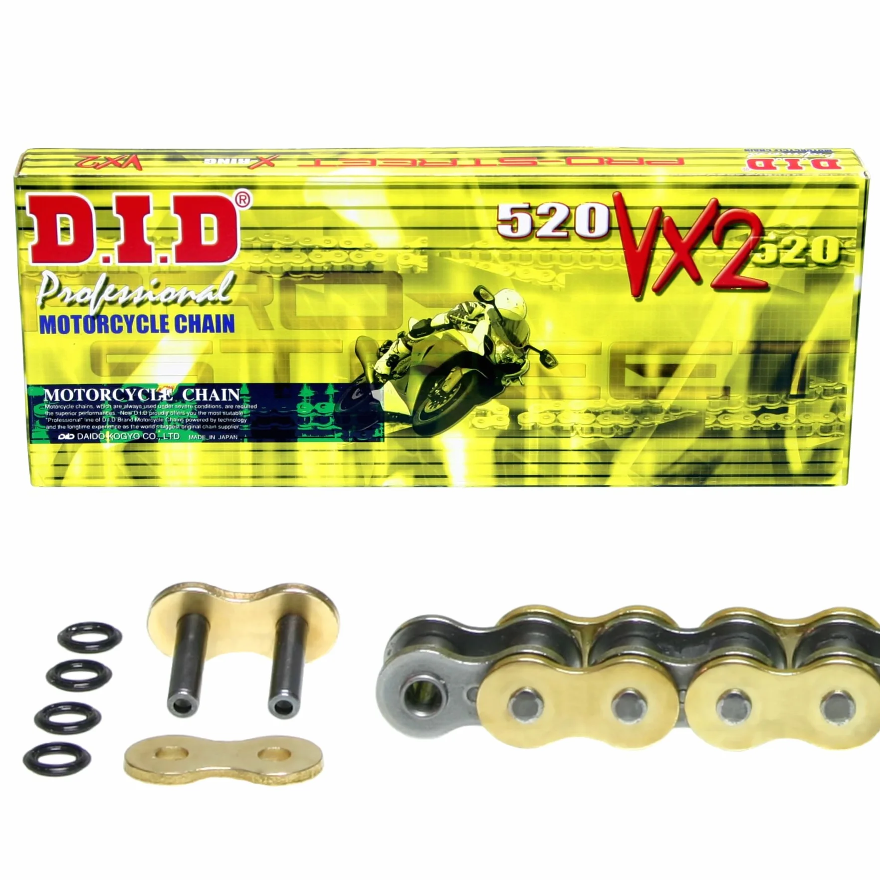 Kettensatz Yamaha XTZ 750 Super Tenere, 1989-1997, 3LD, 3WM, DID X-Ring (VX2 gold) extra verstärkt