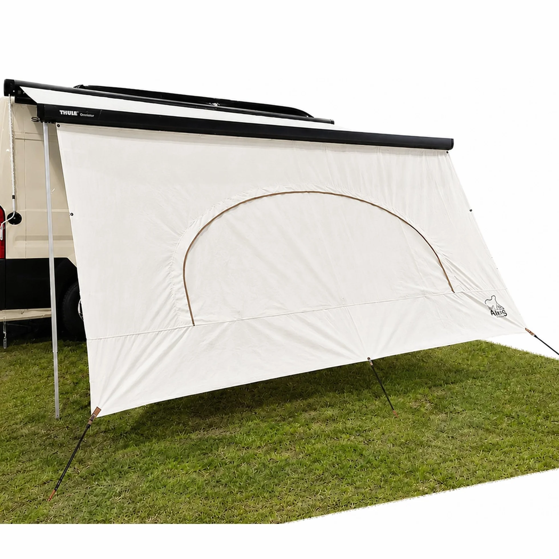 AIRIS Sun & Rain Blocker – Markisenvorderwand oder Seitenwände für Markisen – Premium Baumwollgewebe – Sicht- und Sonnenschutz für Camper & Wohnmobil – deutlich kühler als Polyester