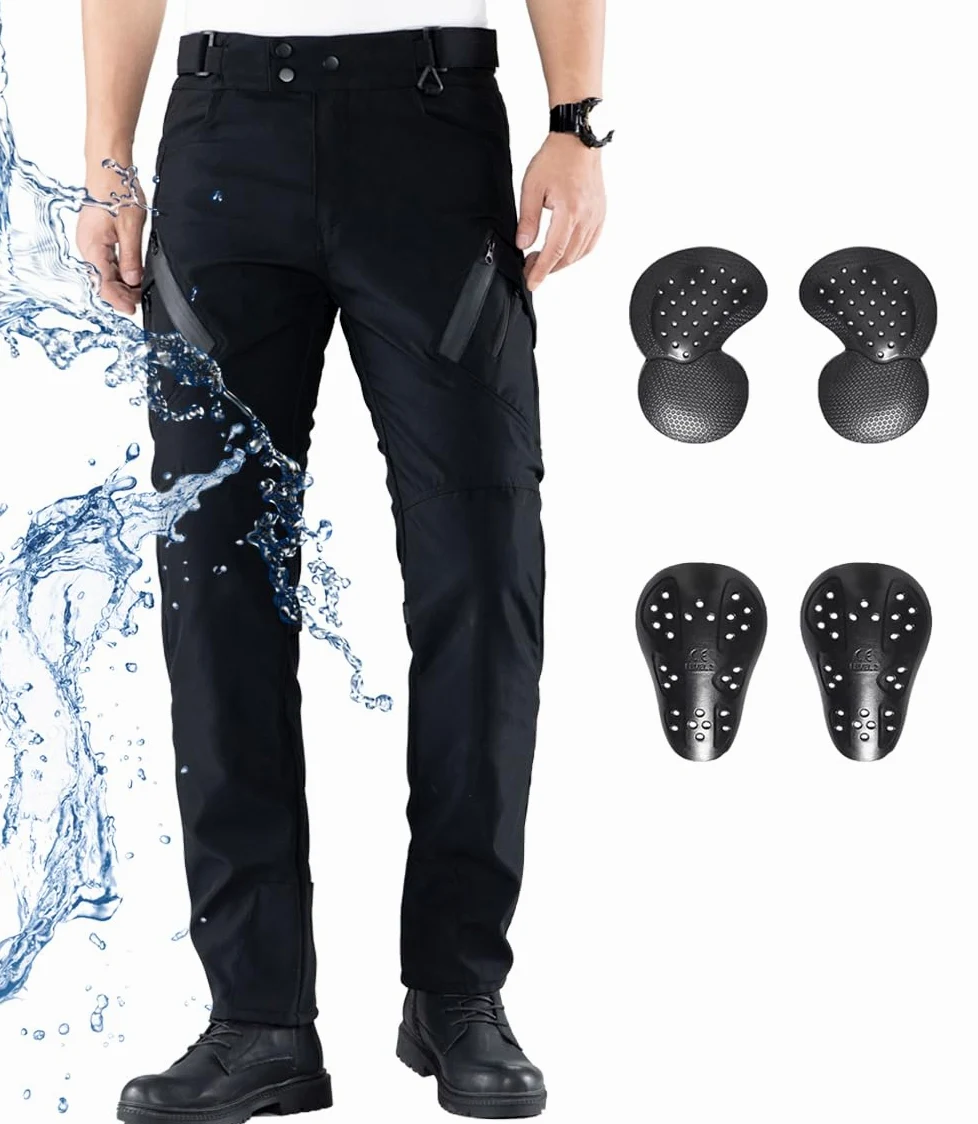 CTBQiTom Motorradhose Herren and Damen Mit Protektoren,Wasserdicht und Atmungsaktiv Motorrad Biker Hosen Mit CE abnehmbaren Schutz