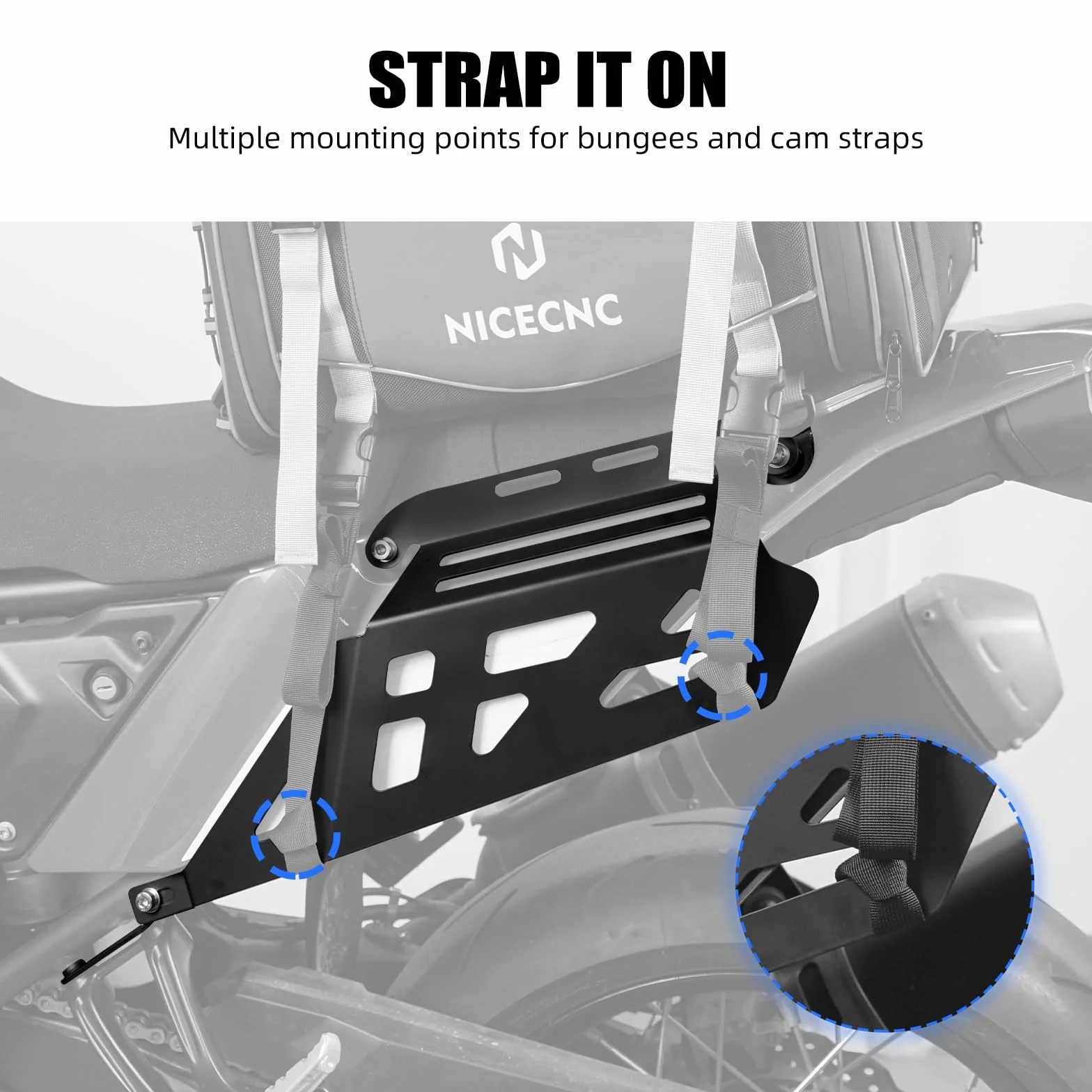 NICECNC Seitliche Packtaschen Stützrahmen Seitengepäckträger Kompatibel mit Yamaha Tenere 700 /XTZ700 XTZ07 2019 2020 2021 2022 2023 2024, Seitengepäck, Satteltaschenstütze, Schwarz