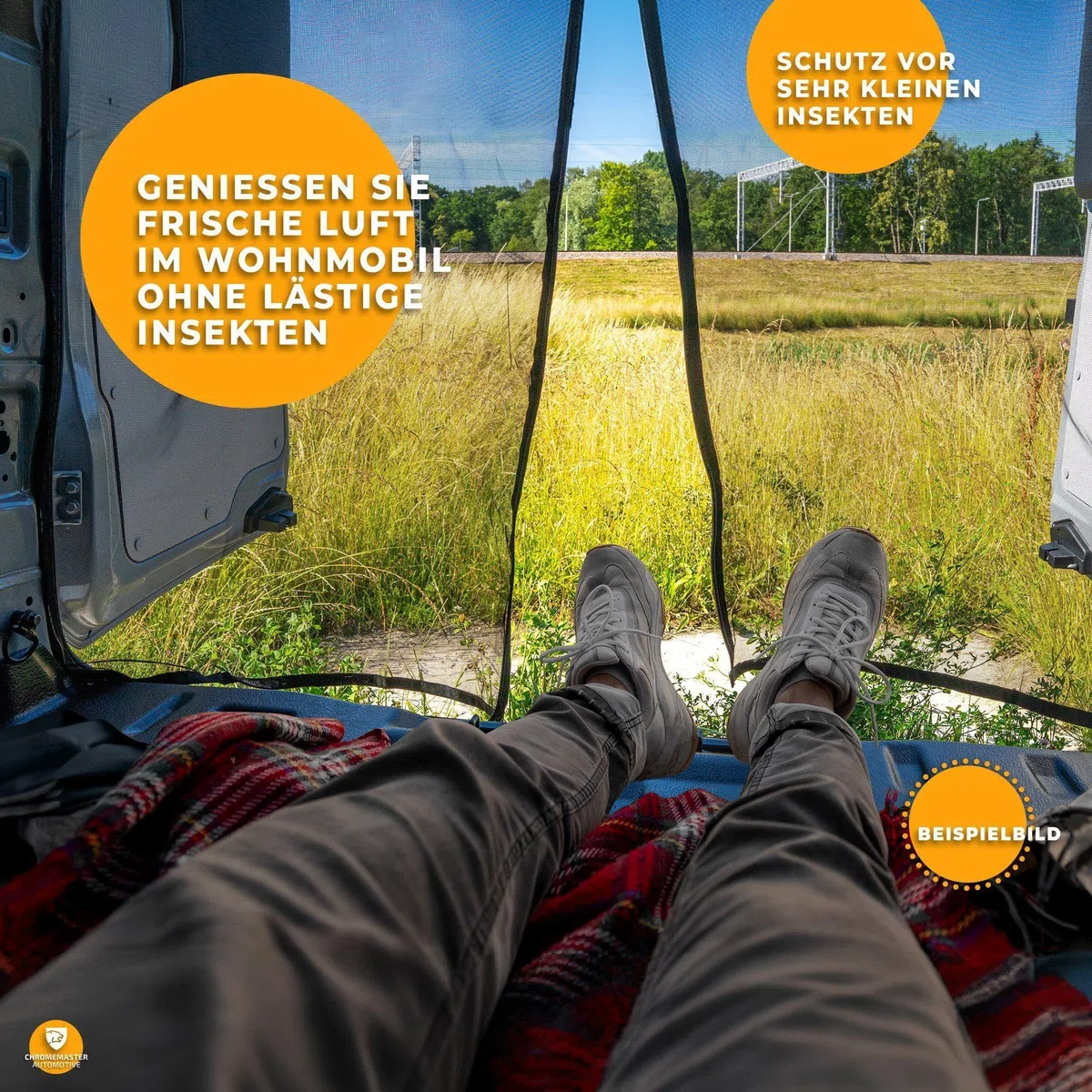 CHROMEMASTER | Magnetisches Fliegengitter für Camper, Campervan, Wohnmobil | Kompatibel mit FIAT Ducato 2006+ | Moskitonetz, Schutzgitter Gegen Insekten, Ungeziefer, Mücken und Spinnen