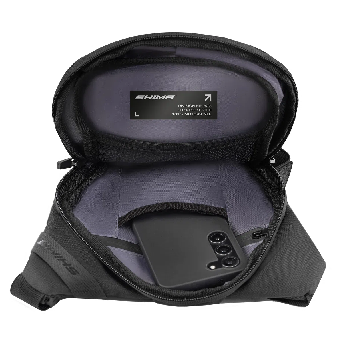 Shima Division HIP Bag Beintasche Motorrad Hüfttasche wasserdichte Tasche Leg Bag Schwarz 2 Liter