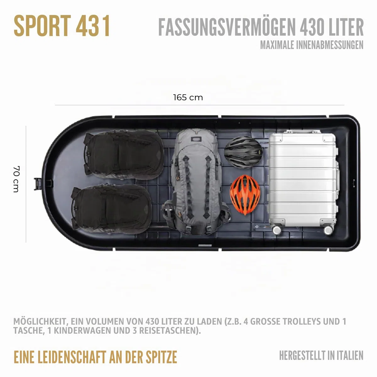 CAM Box Sport 430 Liter Schwarz