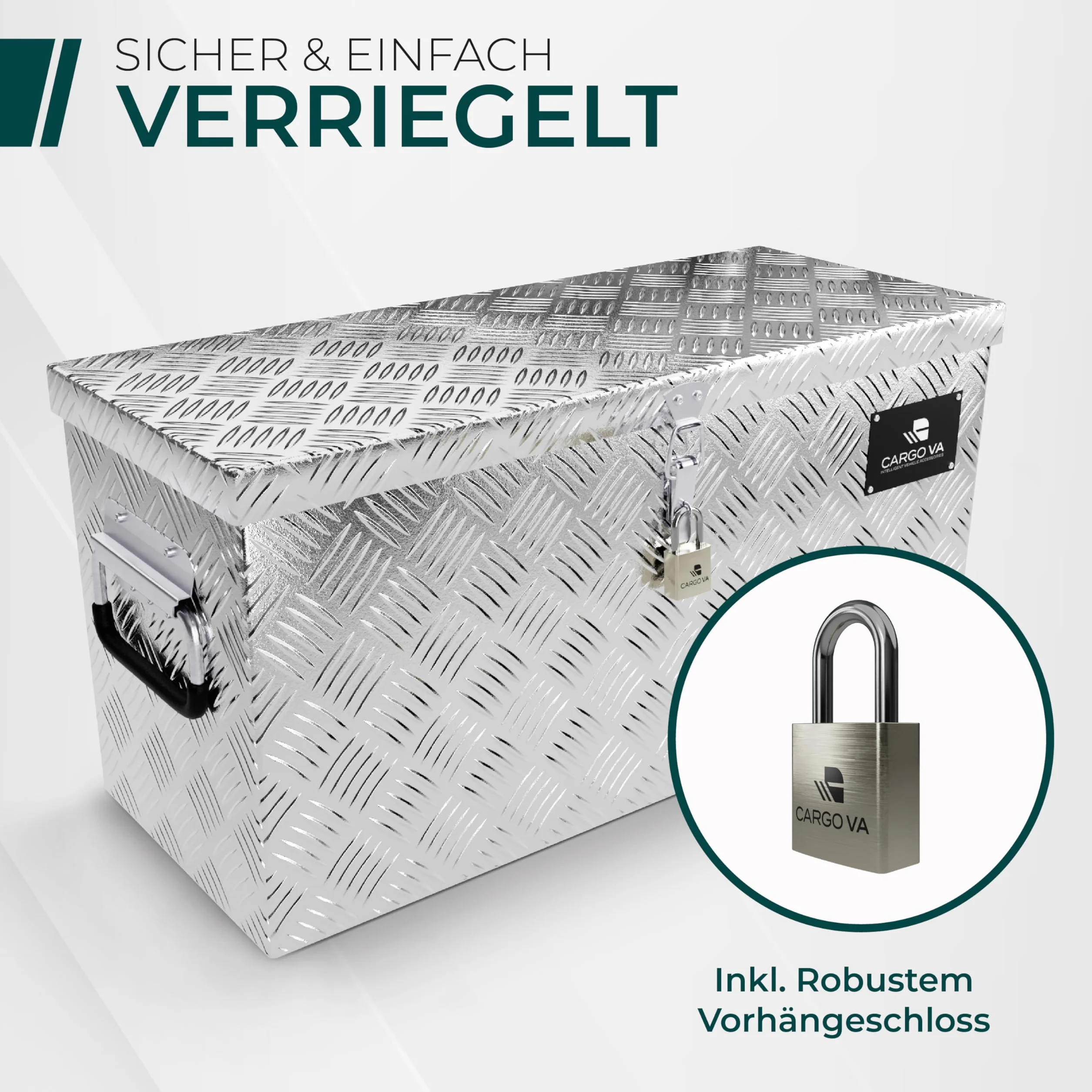 Wasserfeste Deichselbox Abschließbare Anhängerbox 50x17x20CM Transportbox