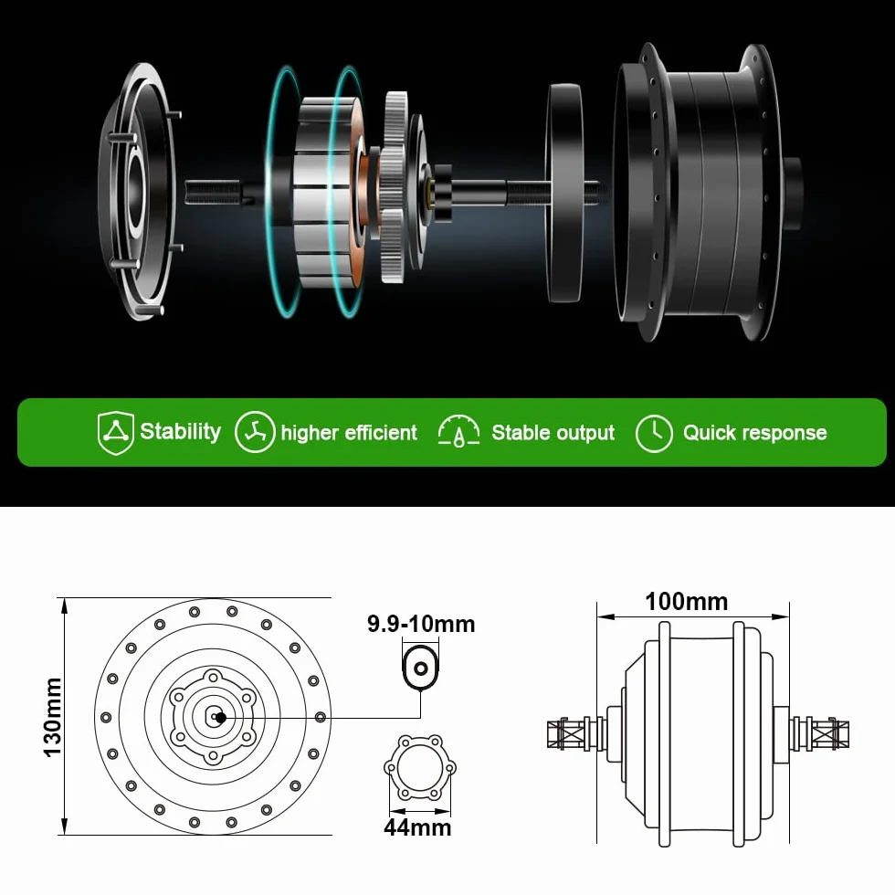 YOSE POWER E-Bike Conversion Kit 36V350W 26" Zoll Hub Motor Schraubritzel Heckmotor Umbausatz Freilauf Silber mit LCD Display