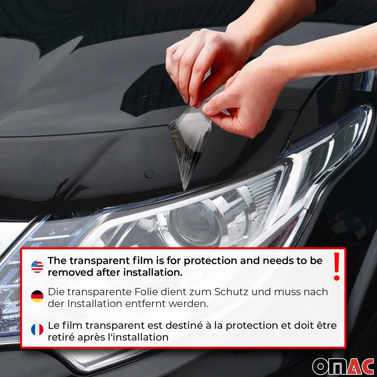 OMAC Motorhaube Deflektor Insektenschutz kompatibel mit Mitsubishi L200 2006-2015 Dunkel
