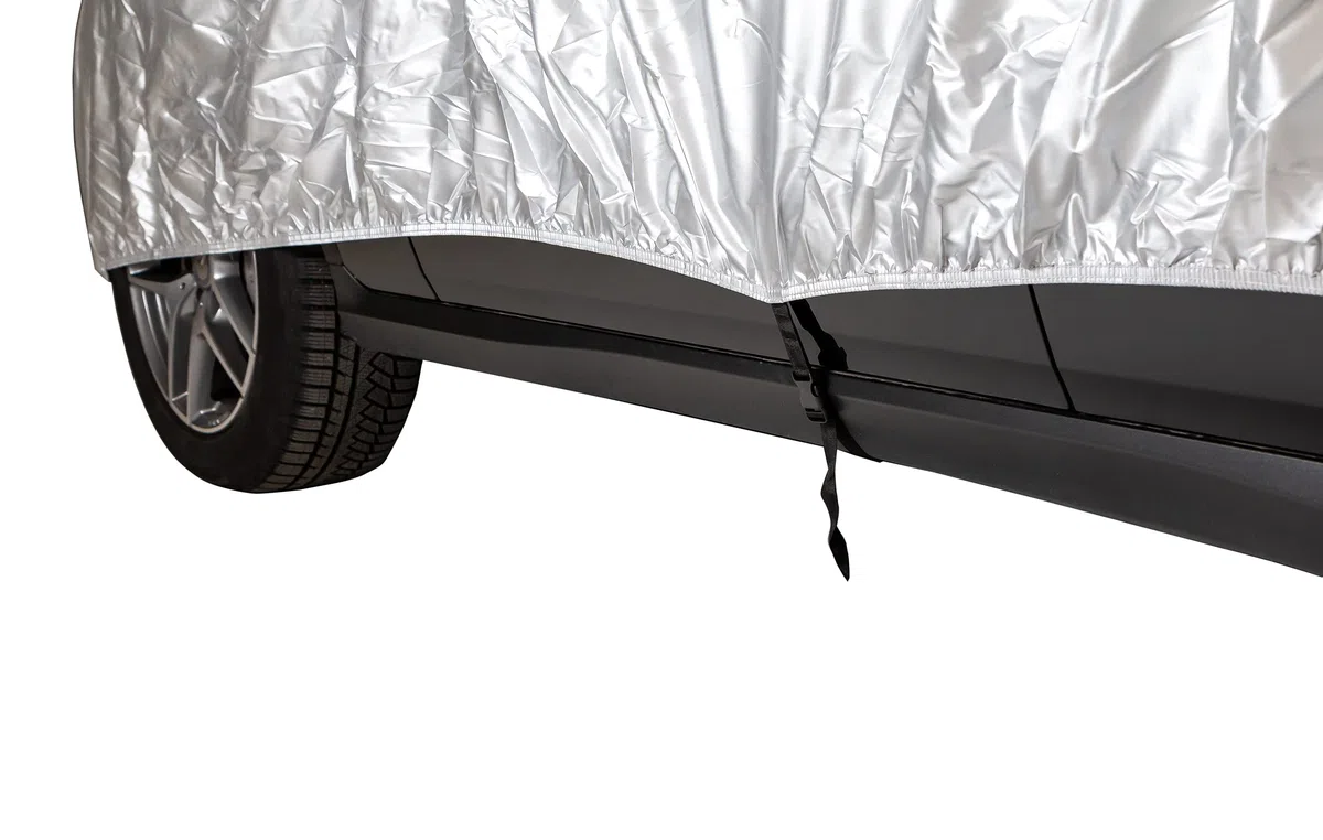 AROBA EVOII Hagelschutz Autoabdeckung (Größe L) - Wetterfeste Hagelschutzplane für PKW mit verstärktem Schaumstoffschutz - Hagelschutzdecke, Hagelschutzgarage, Vollgarage