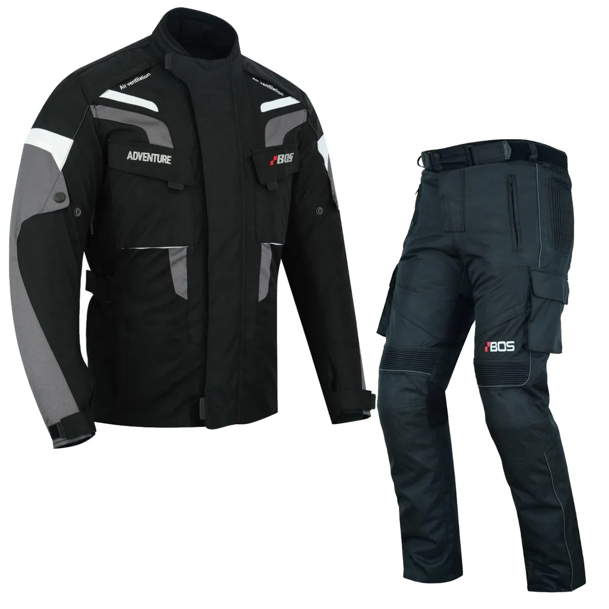 Motorradkombi Herren 2-teilig – Textil Anzug mit herausnehmbarem Thermofutter & Protektoren, Wasserdichte Jacke und Hose