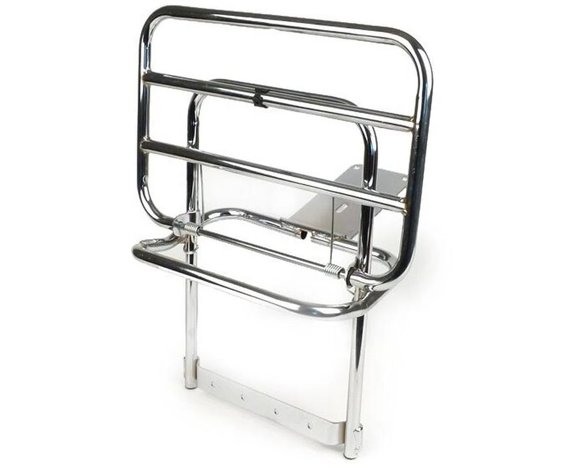Gepäckträger klappbar hinten Chrom kompatibel Vespa PX80 PX125 PX150 PX200 LML Star Stella DLX