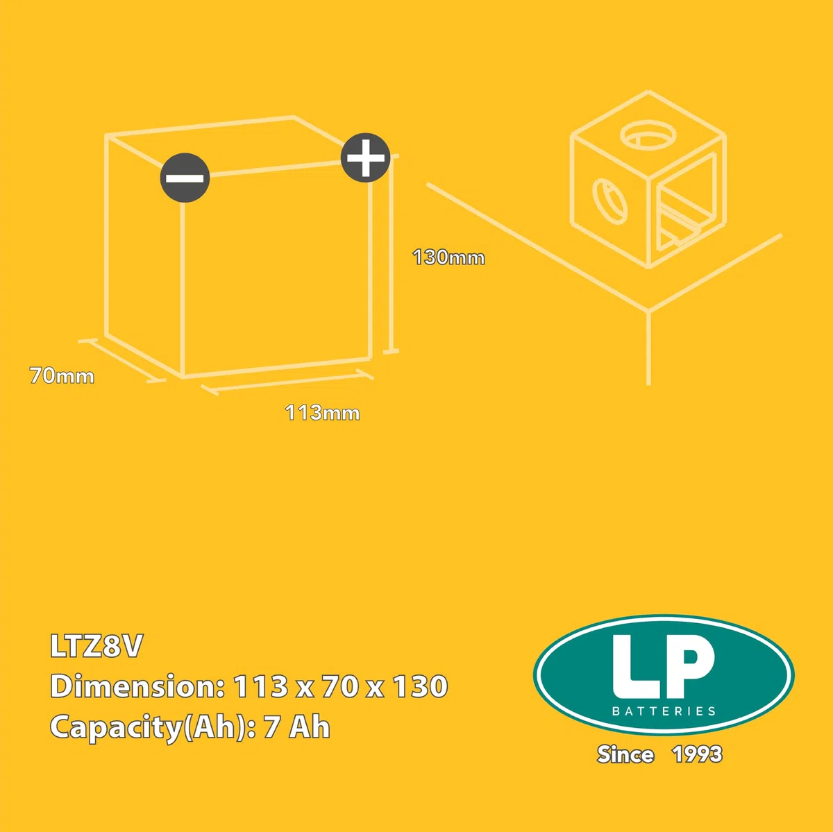 LANDPORT Batterie LTZ8V 12V 7Ah kompatibel für Honda CBF 500, CMX, CRF 250, Forza 125, PCX 125 150, SH Scoopy, Yamaha MT-03, X-Max 125 300