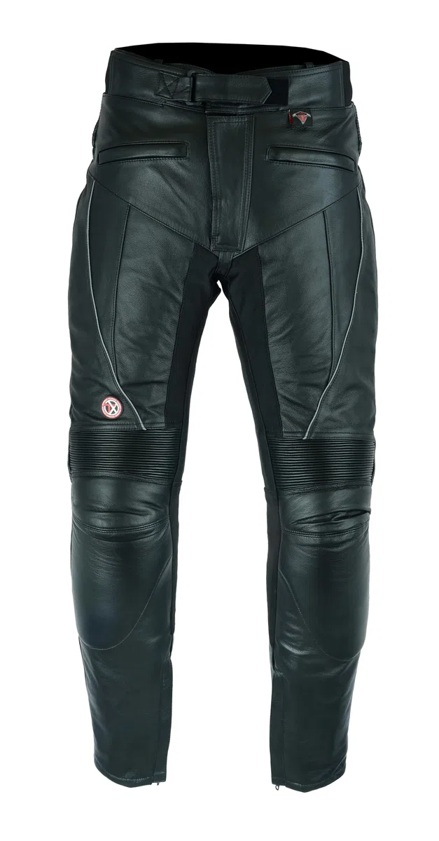 Texpeed motorradhose leder wasserdicht herren mit protektoren - Schwarz Vollnarbiges Lederhose echtleder mit rüstung (EN 1621-1) Biker gepanzerte - 4XL Taille/Regülar Bein