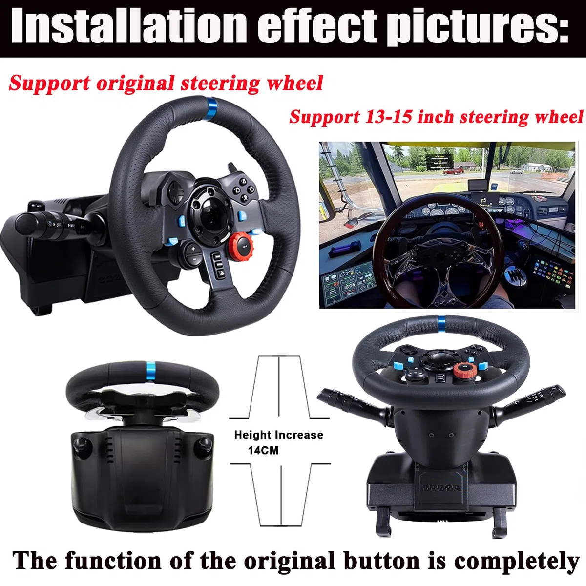 Benshuuk DIY Drehsignalwischer Hebel Kombinationsschalter für G27 / G29 / G920 / G923 oder Moza Spiel Lenkrad; PC Rennsimulator für ATS ETS2 OMSI 2 Euro/American Truck (For G27/G29/G920)