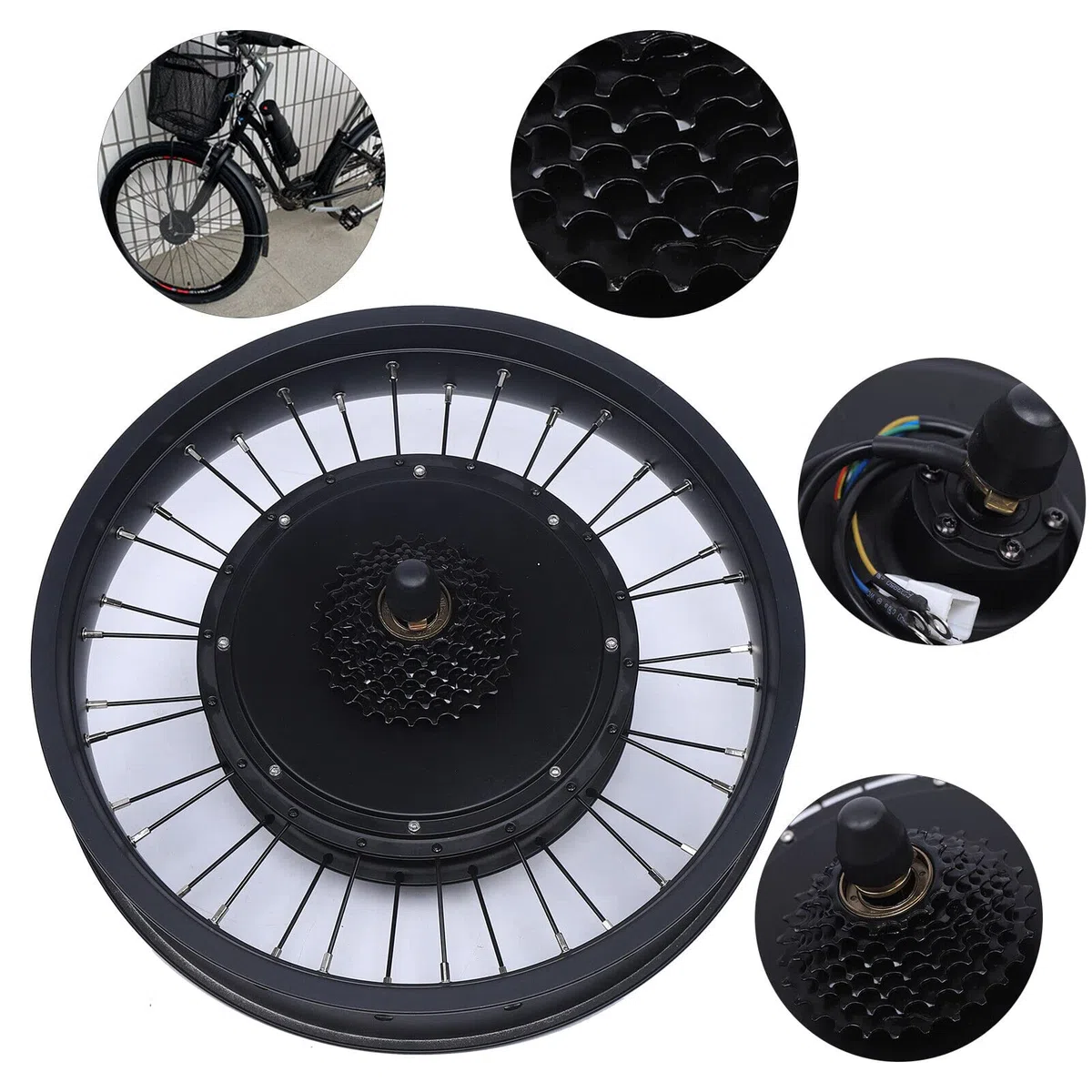 1000W 48V 20 Zoll Elektro-Fahrrad Kit Ebike Elektrofahrrad Umbausatz Hinterrad E-Bike Motor Umrüstsatz Kit Hinterradnabenmotor für Hinterrad