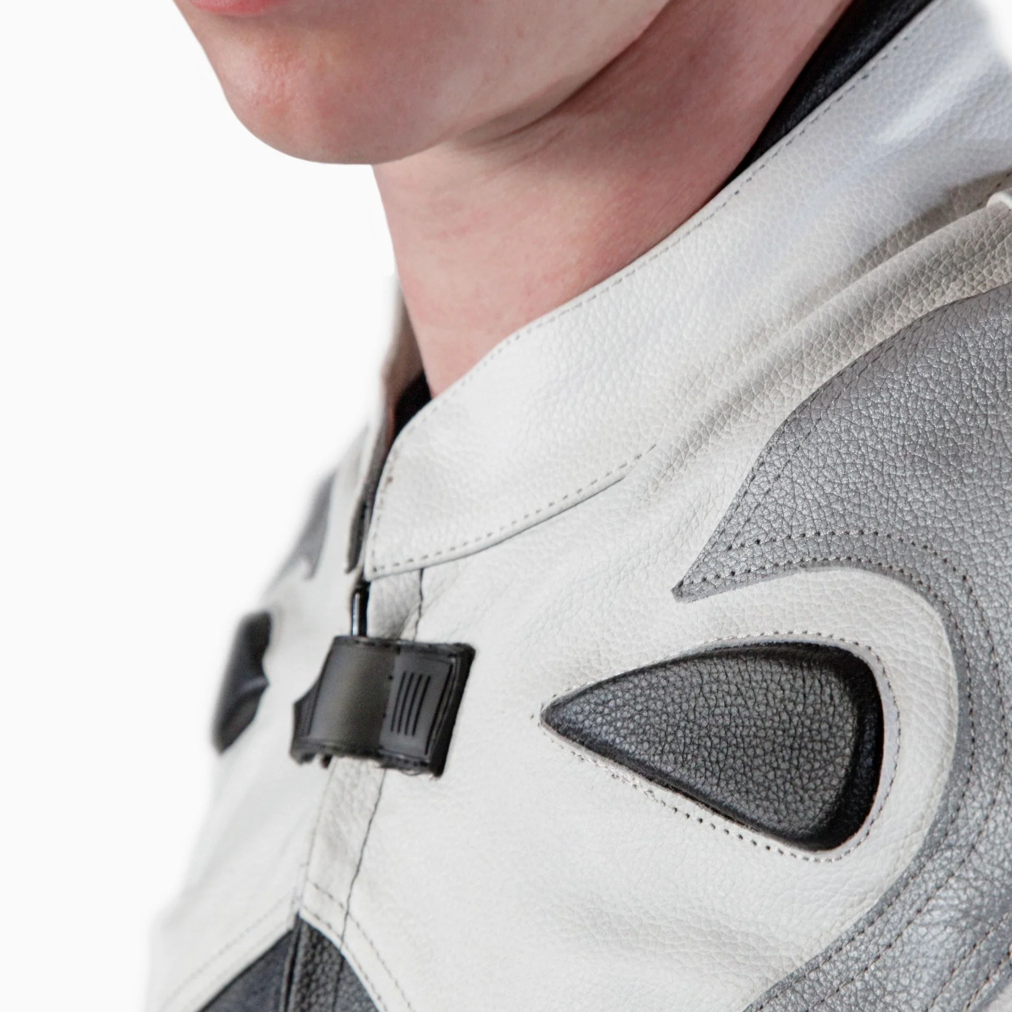 Edelnice Trachtenmode Lemoko Leder Motorradkombi Zweiteiler schwarz weiß silber Gr S-5XL