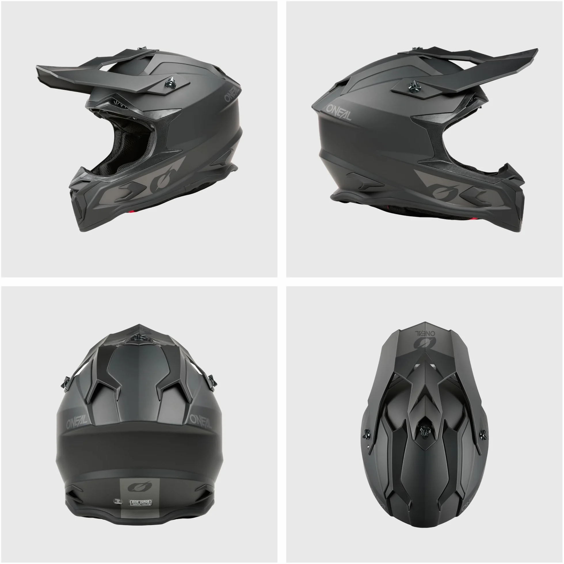 O'NEAL C-SRS Motocross Helm, MX Enduro Motorrad, Starke ABS-Schale, gepolstertes & waschbares Innenfutter, optimale Belüftung, Microlock-Sicherheitsverschluss für Erwachsene (Schwarz M)