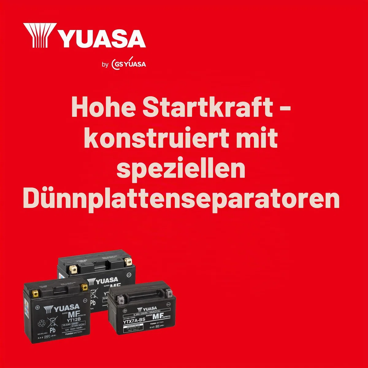 Yuasa YT7B 12V 110 CCA wartungsfreie AGM VRLA Motorradbatterie