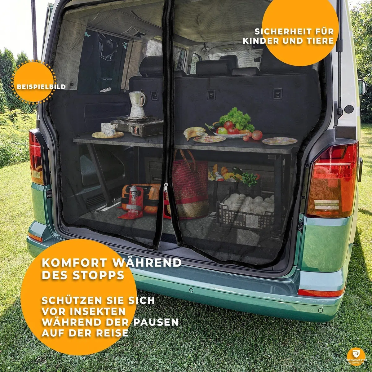 CHROMEMASTER | Magnetisches Fliegengitter für Camper, Campervan, Wohnmobil | Kompatibel mit FIAT Ducato 2006+ | Moskitonetz, Schutzgitter Gegen Insekten, Ungeziefer, Mücken und Spinnen